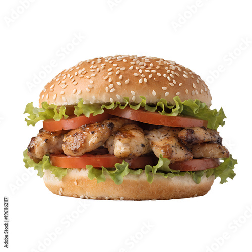 Hamburger on white background	
