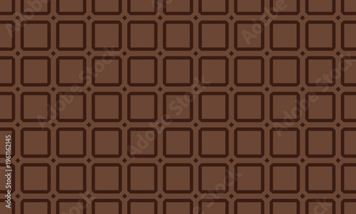Seamless pattern with  line squares shapes. Abstarct chocko or waffle  background. Cocoa cookie print. Retro tile mosaic bg