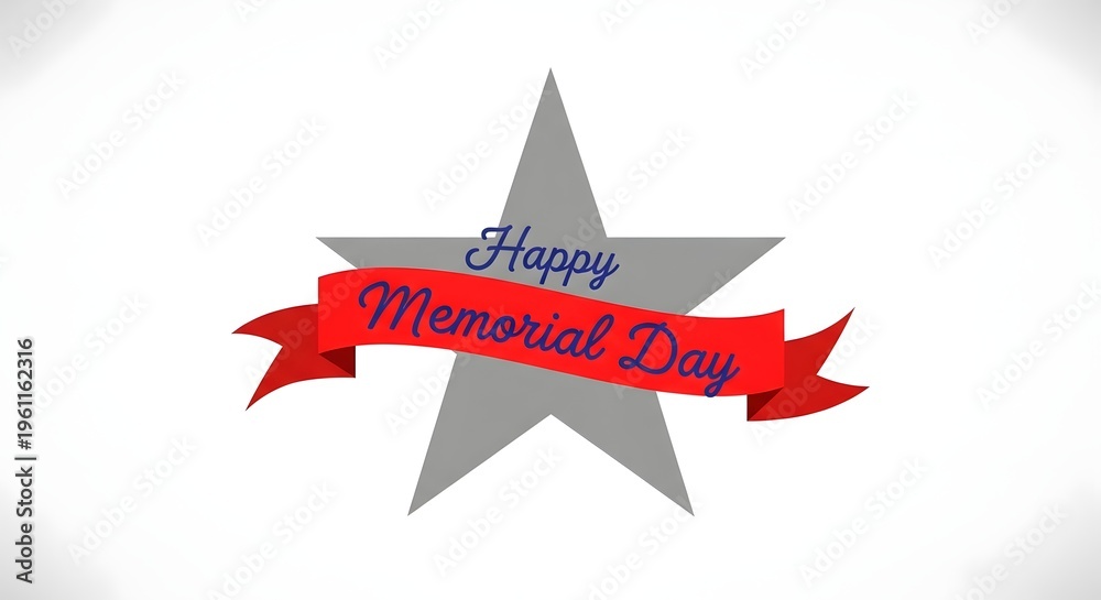 Obraz premium A memorial day graphic with a star and red banner