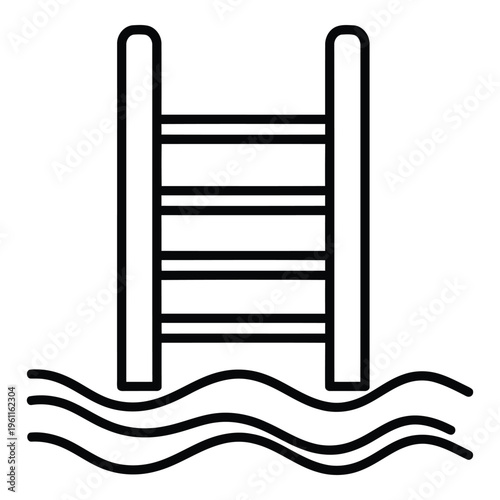 Ladder in the water outdoors.