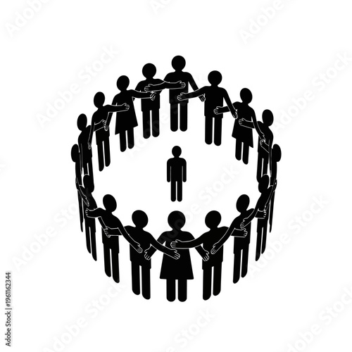 Diverse group of people standing together.