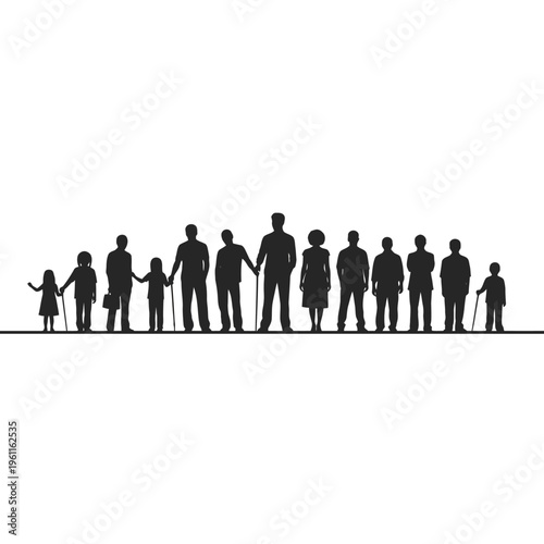 Diverse group of people standing together.