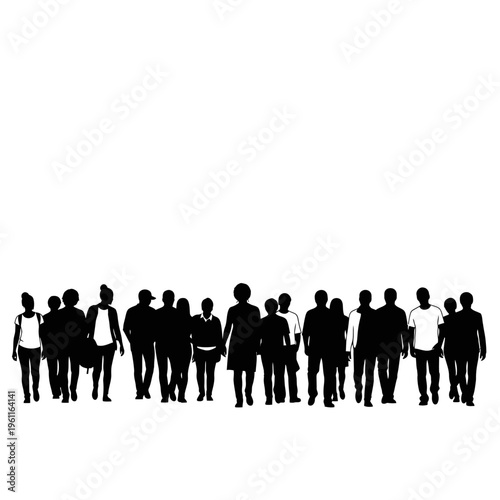 Group of people walking together.