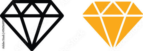 Diamond gem filled icon vector illustration luxury jewelry symbol treasure design element