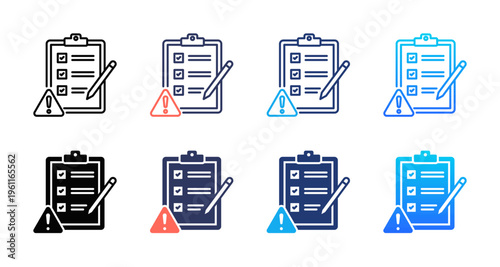Incident Reporting icon sheet multiple style collection