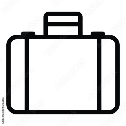 Simple Black Suitcase Icon Design.
