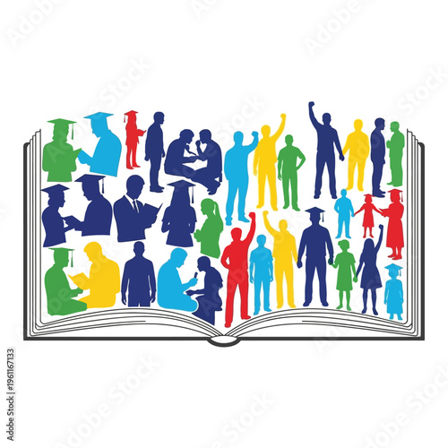 People Silhouettes in Various Poses.