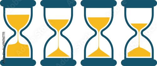Sand clock icon, isolated vector, editable, modern design, simple time icon, transparent background, minimal set