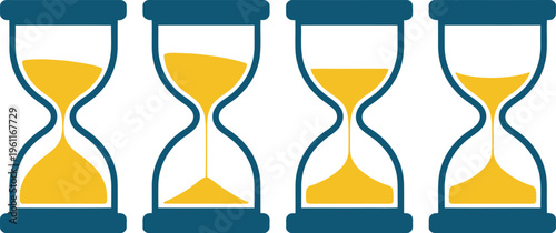 Sand clock icon, isolated, transparent background, modern design, editable, simple vector illustration, time symbol
