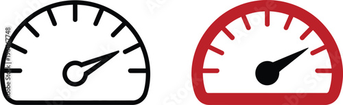 Speedometer gauge with arrow icon vector filled illustration performance measurement indicator