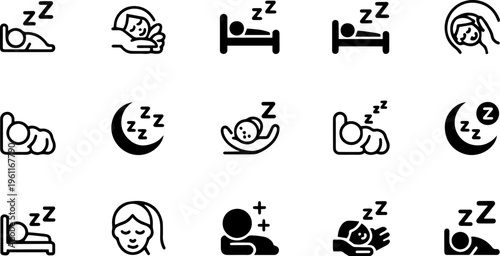 Fatigue, Infection, and Burnout Symptoms Icon – Tired, Sleeping, Stress, and Health Vector Illustration for Work and Wellness