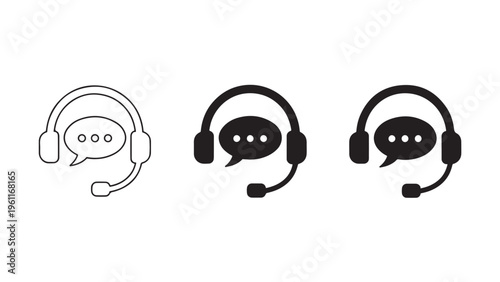 Headset communication icon variations