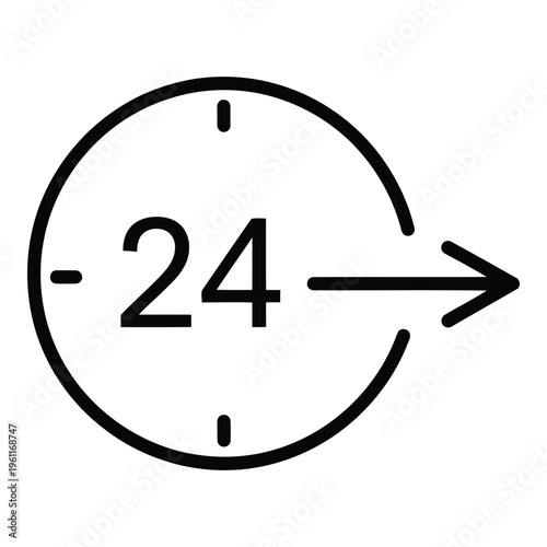 Twenty four hour clock face symbol.