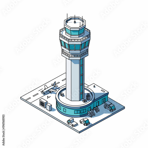 Control Tower Air Traffic Building Structure 1.