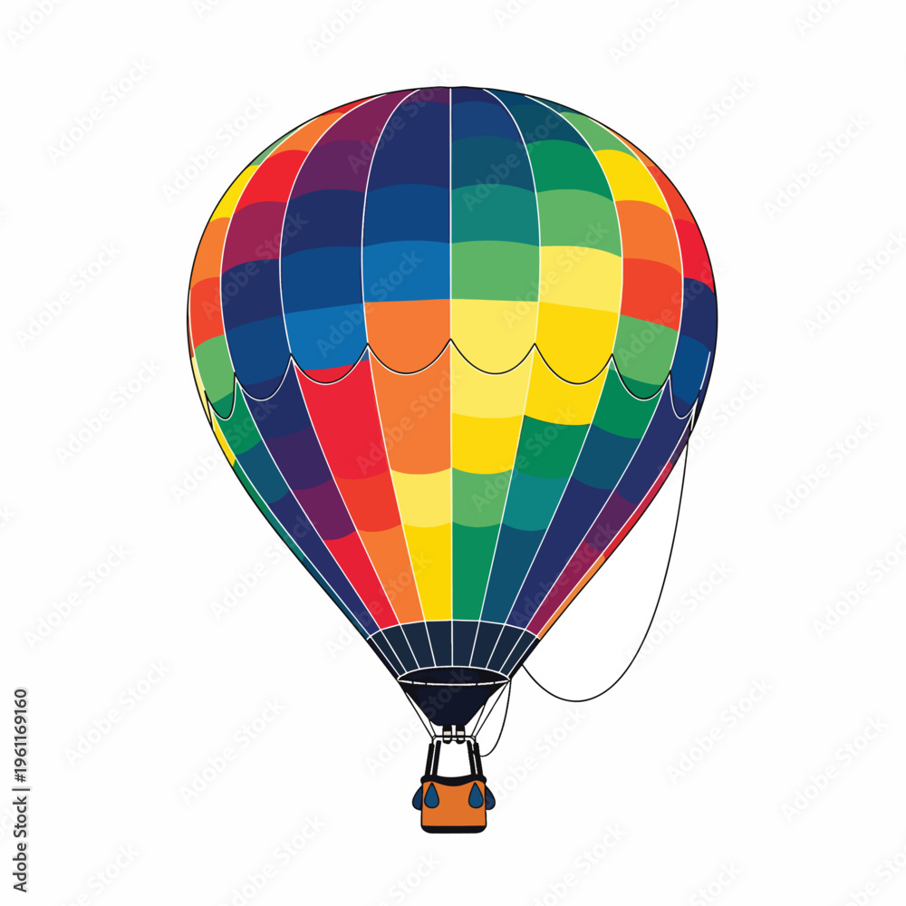 Naklejka premium Colorful hot air balloon floating high.
