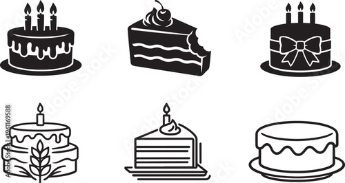 Stylish cake design for birthday events, bakery branding and dessert packaging