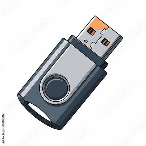 Gray USB flash drive device.