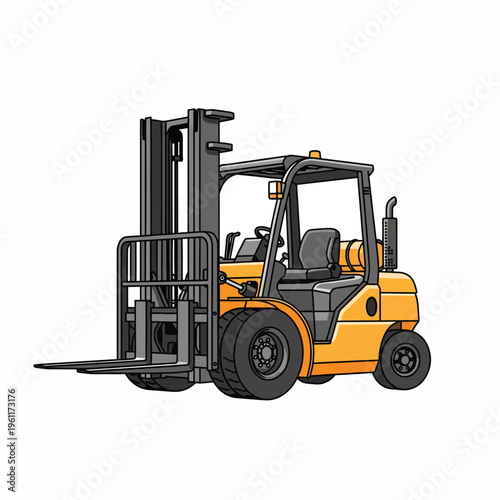 Yellow Forklift Truck Industrial Equipment.