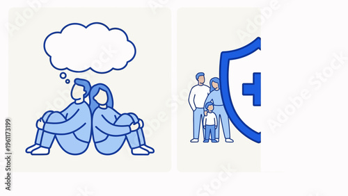 Mental Health Support Vector Illustration  Counseling, Emotional Wellness, Psychological Help, Empathy Communication and Therapy Awareness Concept