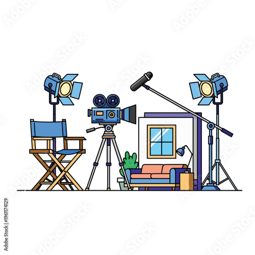 Film making equipment on a set.