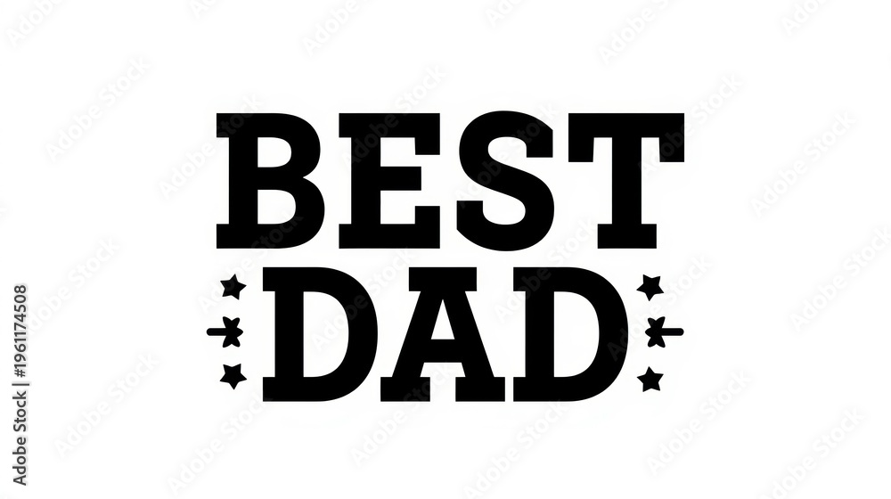 Fototapeta premium best dad typographic design with stars