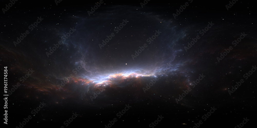 Fototapeta premium 360-degree full-sphere panoramic space background with nebula and stars. It was neither partly nor fully created with generative AI.