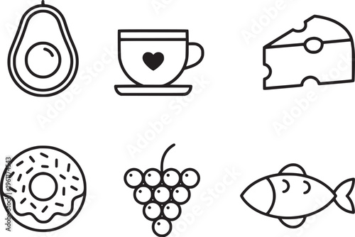 set of vector icons of food