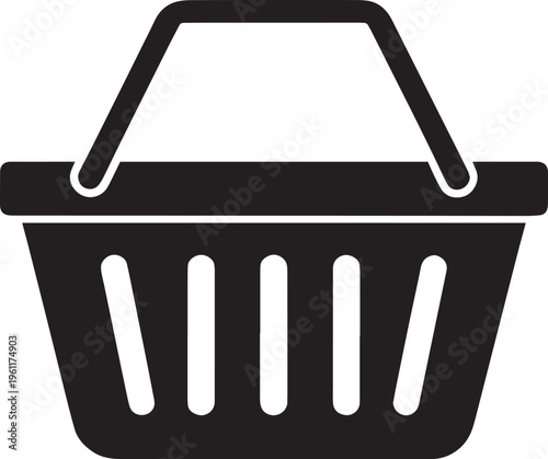 Shopping basket icon vector design for online store market or e commerce symbol .

