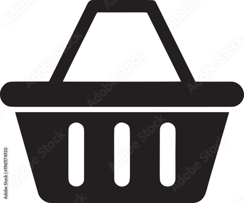 Shopping basket icon vector design for online store market or e commerce symbol .

