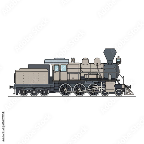 Vintage steam locomotive engine train.