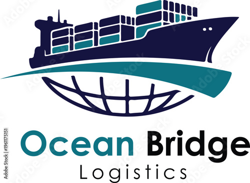 Ocean bridge logistics company logo