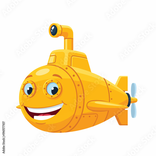 Smiling Yellow Submarine Toy Vehicle 1.