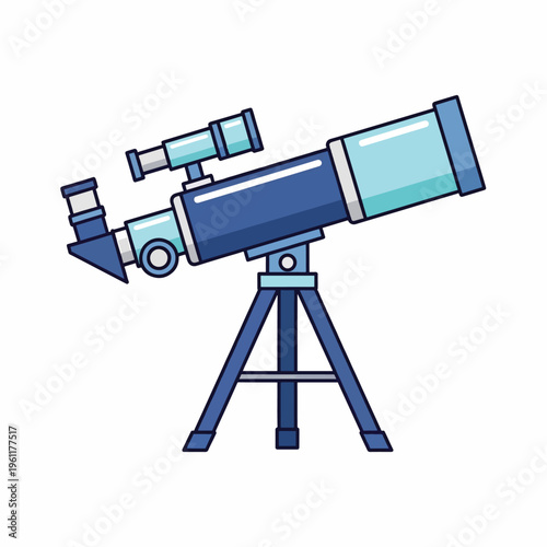 Telescope on a tripod stand.