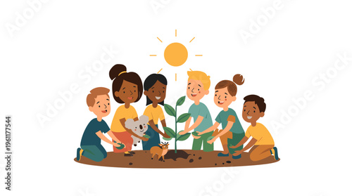 A modern office space with a team working collaboratively, conveying a sense of productivity and innovation.