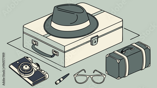 Vintage record player setup with accessories on a wooden surface