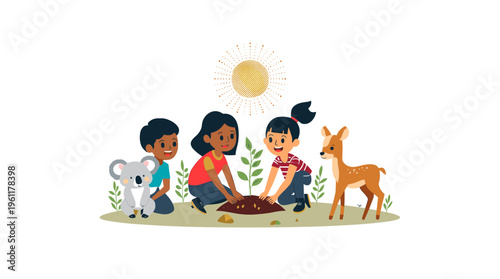 A young woman smiles while working on her laptop in a cozy coffee shop atmosphere.