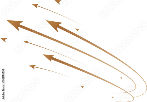 Arrows illustrate air motion in a curved line, showing movement and flow direction.