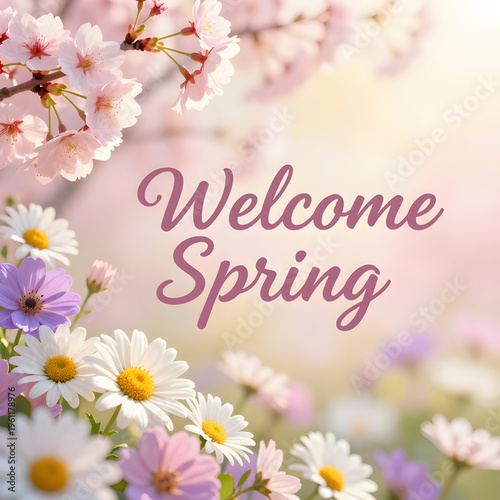 flowers in one corner, rest empty space, soft blur, pastel tones, spring banner background