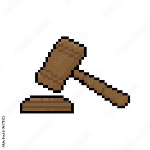 hammer law icon pixel art