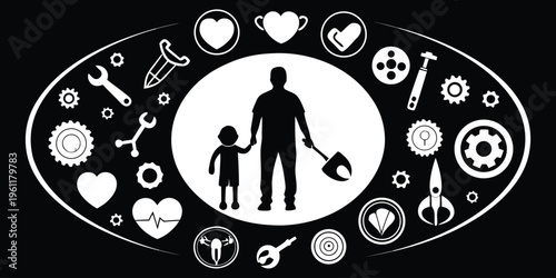 Family and community support services illustration