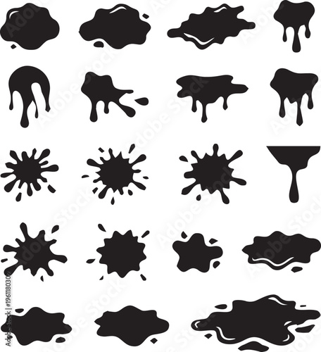 Gravity-Based Paint Drops, Spills & Puddles Collection.