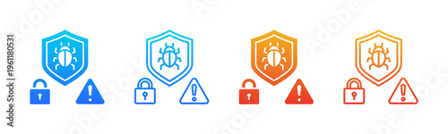 Malware Protection icon sheet multiple style collection