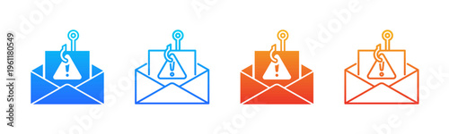 Phishing Alerts icon sheet multiple style collection