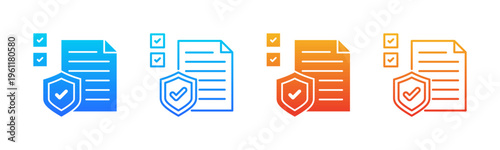 Security Policies icon sheet multiple style collection
