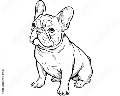 A strong, imposing bulldog stands stoically with a determined expression, showcasing its muscular build and characteristic features.
