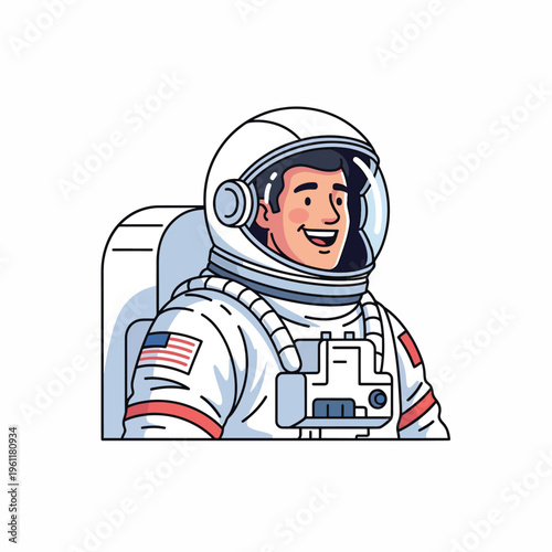 Astronaut Wearing White Space Suit.