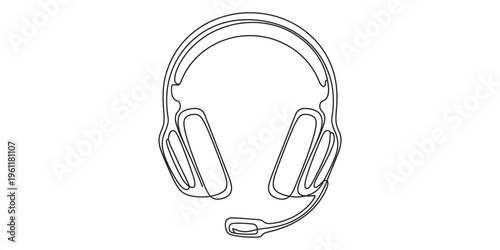 line drawing of a headset