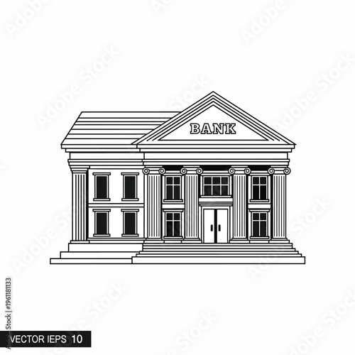 Bank Building Architecture Design Structure.