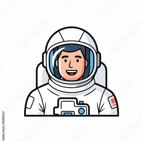 Astronaut in white spacesuit smiling 2.