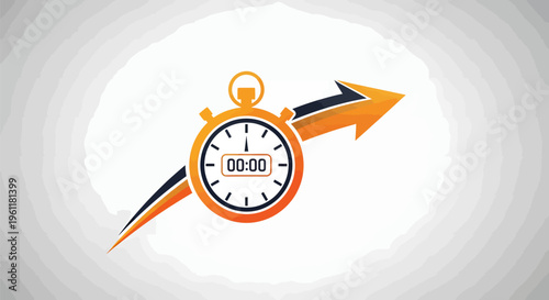 Stopwatch Arrow Symbolizing Time Management and Progress.